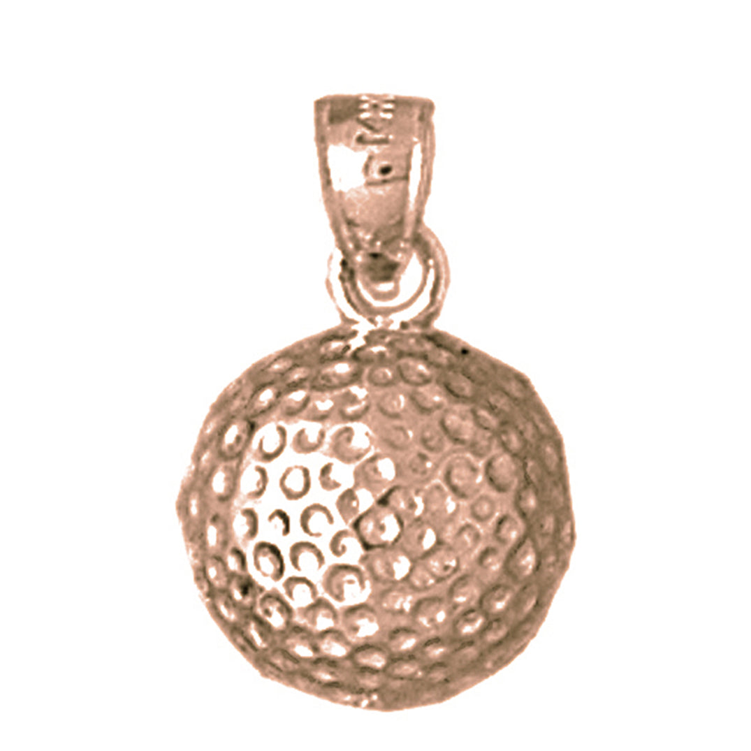 14K or 18K Gold Golf Ball Pendant