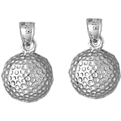 Sterling Silver 19mm Golf Ball Earrings