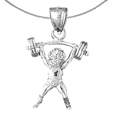 10K, 14K or 18K Gold 3D Body Builder Pendant