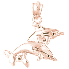 14K or 18K Gold Dolphin Pendant