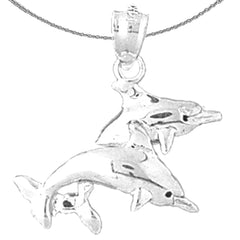Colgante de delfín de oro de 14 quilates o 18 quilates