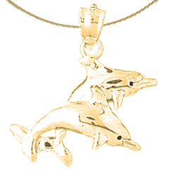 14K or 18K Gold Dolphin Pendant