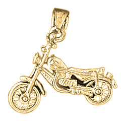 10K, 14K or 18K Gold 3D Motorcycle Pendant