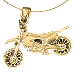 10K, 14K or 18K Gold 3D Motorcycle Pendant