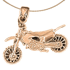 10K, 14K or 18K Gold 3D Motorcycle Pendant