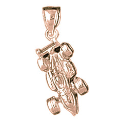 10K, 14K or 18K Gold Race Car Pendant