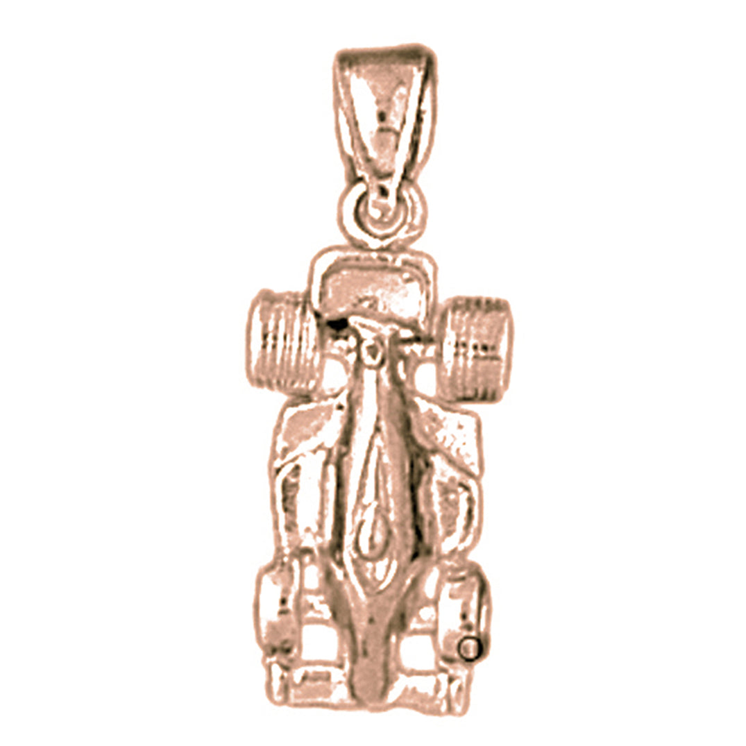 10K, 14K or 18K Gold Race Car Pendant