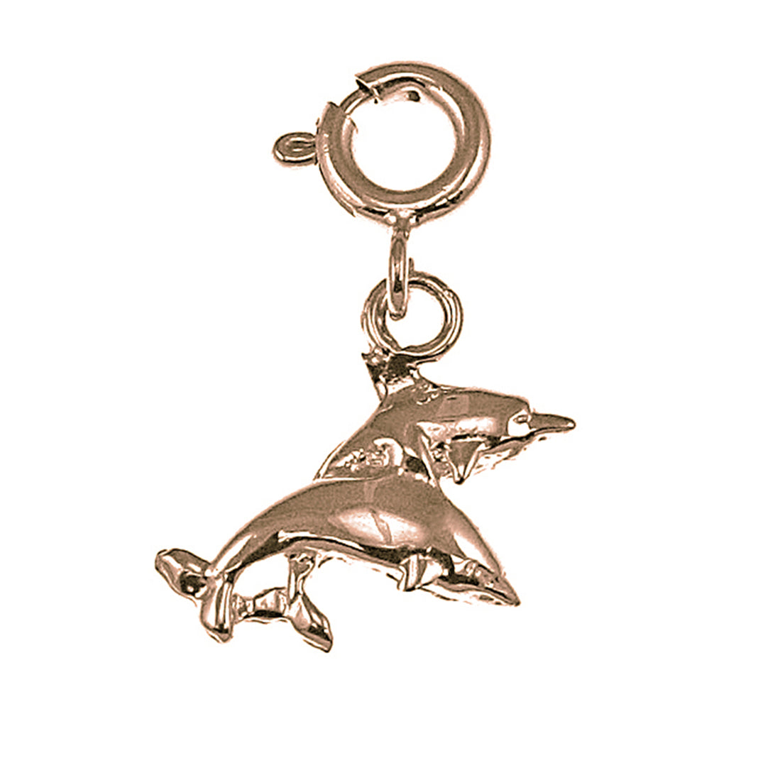 14K or 18K Gold Dolphin Pendant