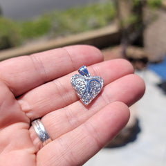 10K, 14K or 18K Gold 3D Filigree Heart Pendant