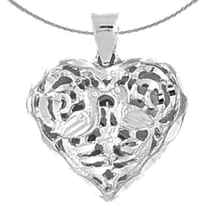 10K, 14K or 18K Gold 3D Filigree Heart Pendant