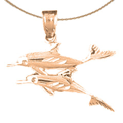 14K or 18K Gold Dolphin Pendant