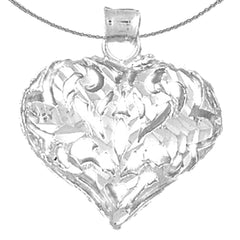 10K, 14K or 18K Gold 3D Filigree Heart Pendant