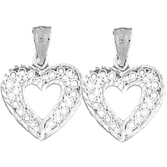 Sterling Silver 22mm Heart Earrings