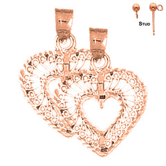 14K or 18K Gold Heart Earrings