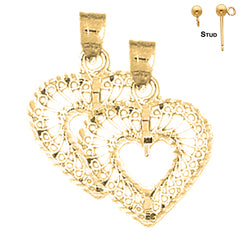 14K or 18K Gold Heart Earrings