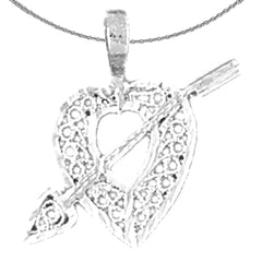 14K or 18K Gold Heart With Arrow Pendant