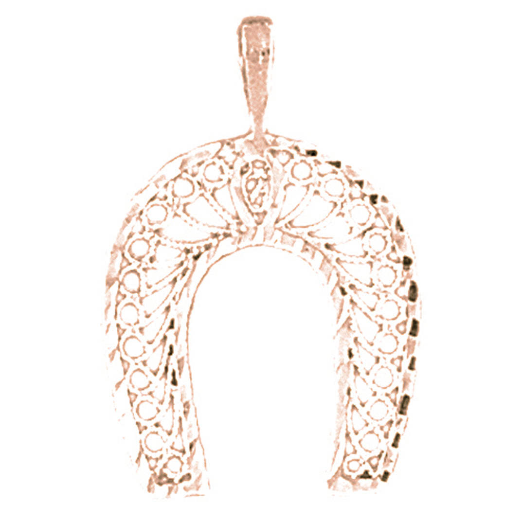 14K or 18K Gold Horseshoe Pendant