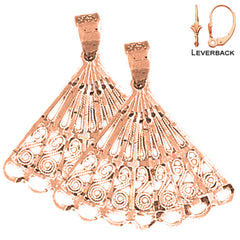 14K or 18K Gold Hand Fan Earrings