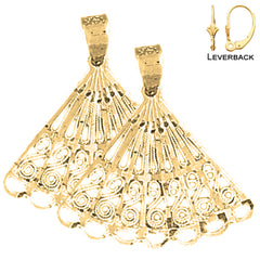 14K or 18K Gold Hand Fan Earrings