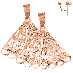 14K or 18K Gold Hand Fan Earrings