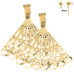 14K or 18K Gold Hand Fan Earrings