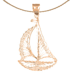 10K, 14K or 18K Gold Sail Boat Pendant