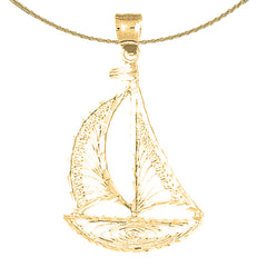 10K, 14K or 18K Gold Sail Boat Pendant