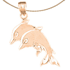 14K or 18K Gold Dolphin Pendant