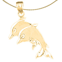 14K or 18K Gold Dolphin Pendant