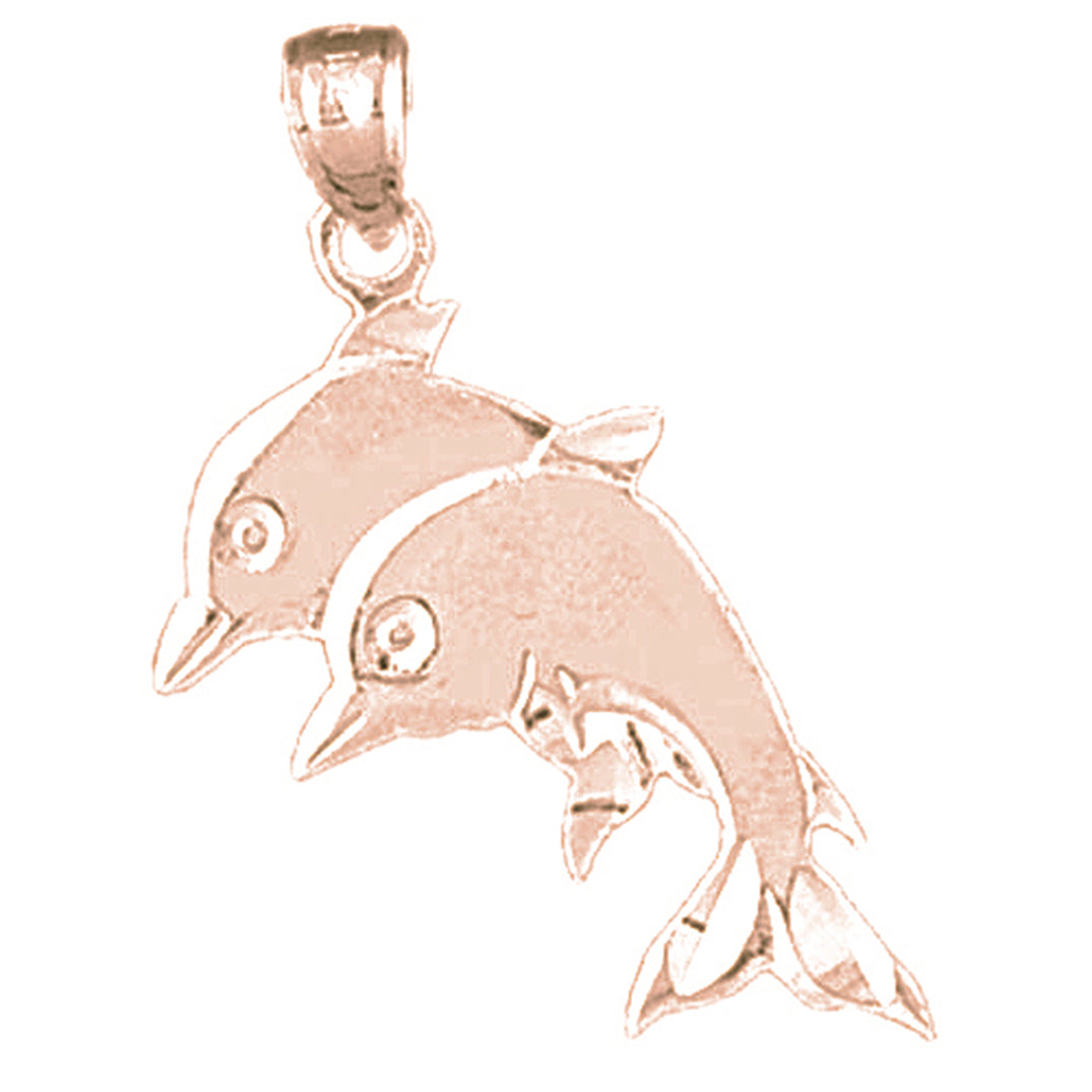 14K or 18K Gold Dolphin Pendant