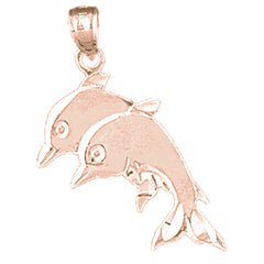 14K or 18K Gold Dolphin Pendant