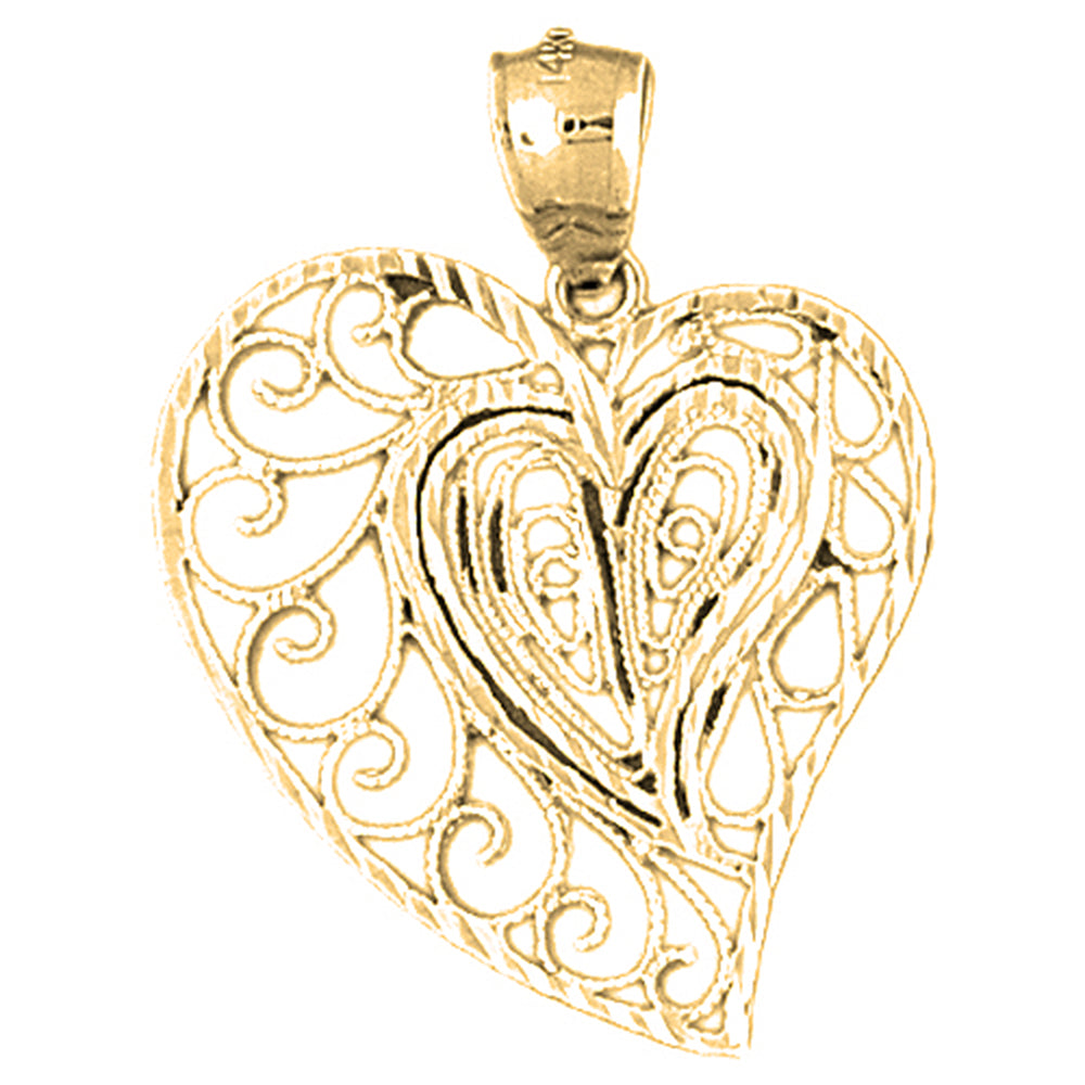 10K, 14K or 18K Gold Heart Pendant