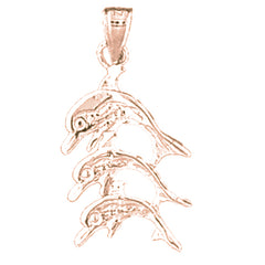 14K or 18K Gold Dolphin Pendant