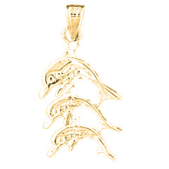 14K or 18K Gold Dolphin Pendant