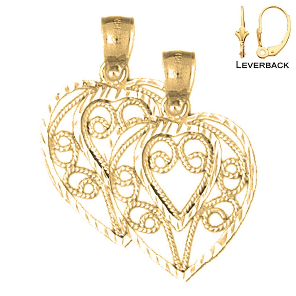 14K or 18K Gold Heart Earrings