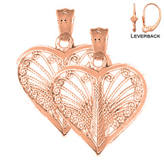 14K or 18K Gold Heart Earrings