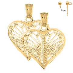 14K or 18K Gold Heart Earrings