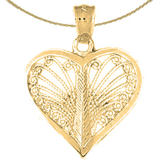 10K, 14K or 18K Gold Heart Pendant