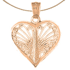 10K, 14K or 18K Gold Heart Pendant