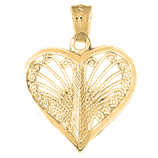 10K, 14K or 18K Gold Heart Pendant