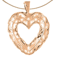 10K, 14K or 18K Gold Heart Pendant