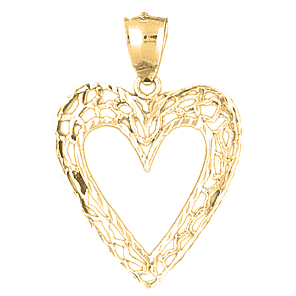 10K, 14K or 18K Gold Heart Pendant