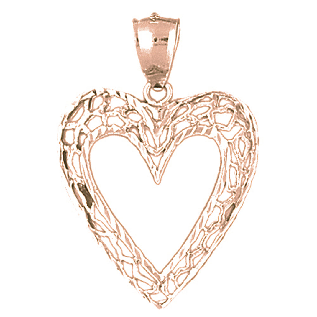 10K, 14K or 18K Gold Heart Pendant