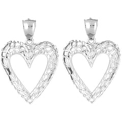 Sterling Silver 33mm Heart Earrings