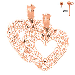 14K or 18K Gold Heart Earrings