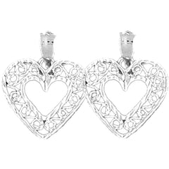 Sterling Silver 21mm Heart Earrings