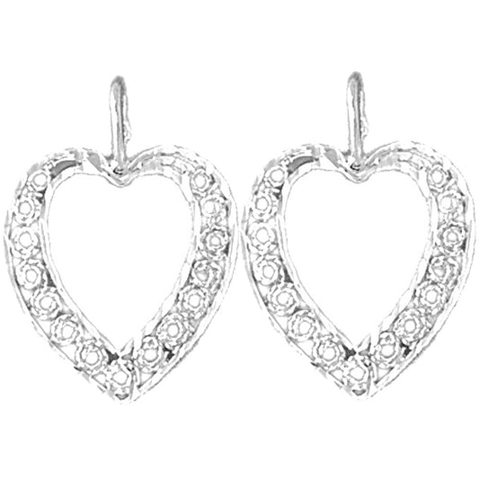 Sterling Silver 22mm Heart Earrings