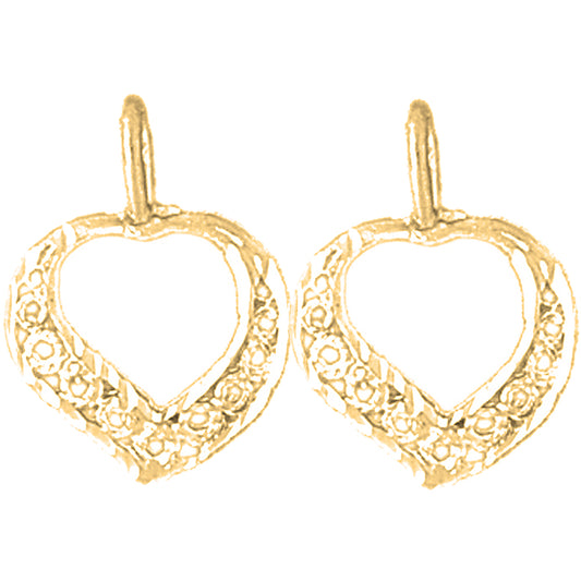 Yellow Gold-plated Silver 19mm Heart Earrings