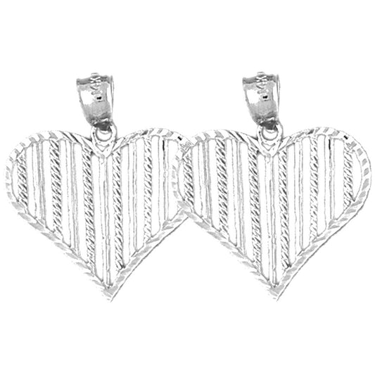 Sterling Silver 23mm Heart Earrings