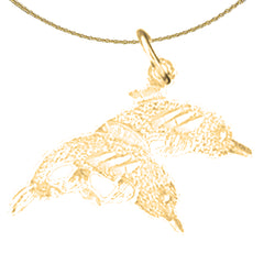 14K or 18K Gold Dolphin Pendant